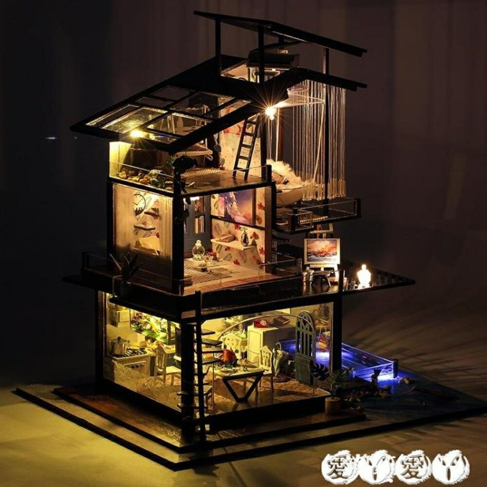 DIY小屋 天予diy小屋巴倫西亞海岸 創意手工制作房子模型別墅拼裝玩具禮物 全館免運
