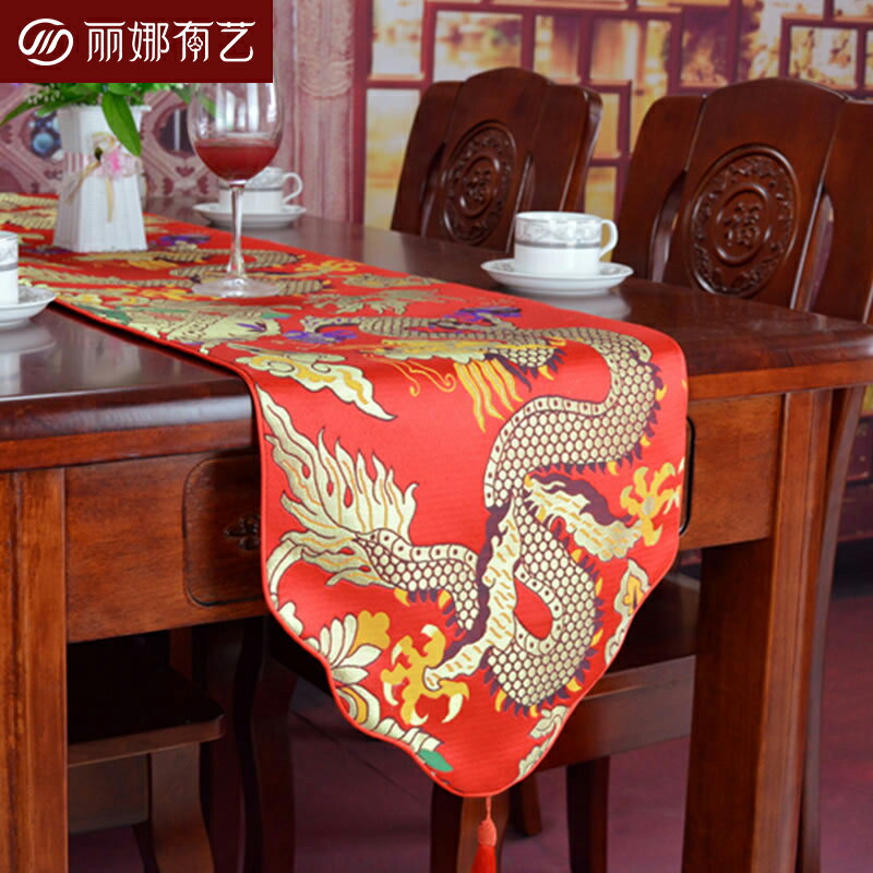 中國風現代簡約桌旗中式紅木奢華旗床旗床尾巾電視柜鞋柜茶幾餐桌