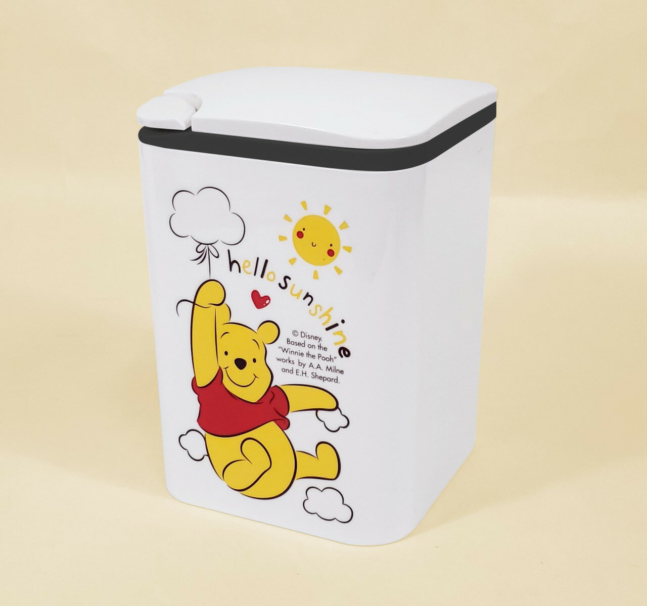 【震撼精品百貨】小熊維尼 Winnie the Pooh 臺灣授權迪士尼 DISNEY 小熊維尼按壓式垃圾桶-白#19338 震撼日式精品百貨