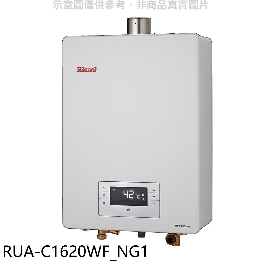 APP下單4%點數★林內【RUA-C1620WF NG1】16公升強制排氣FE式熱水器天然氣(全省安裝)(商品卡1600元)
