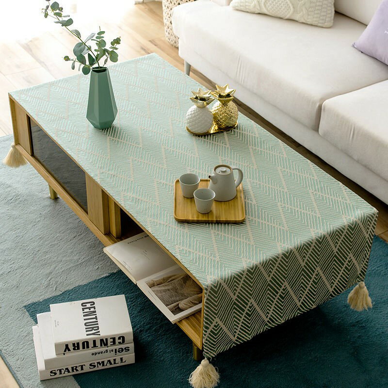 日式輕奢棉麻客廳桌布茶幾布布藝防水防油現代簡約長方形家用。