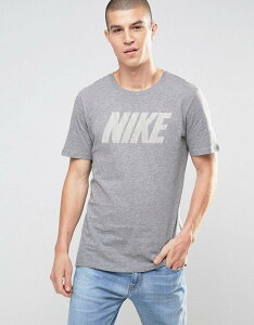 美國百分百【全新真品】Nike T恤 耐吉 短袖 T-shirt 運動 休閒 網格 logo 灰色 S號 I012