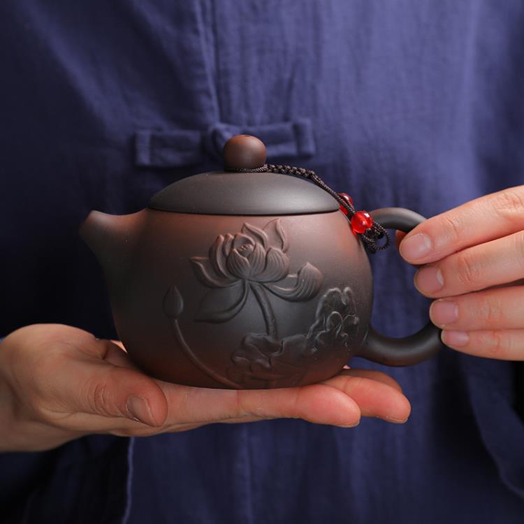 建水紫陶茶壺純手工紫砂西施壺大容量泡茶壺家用茶具套裝仿古單壺