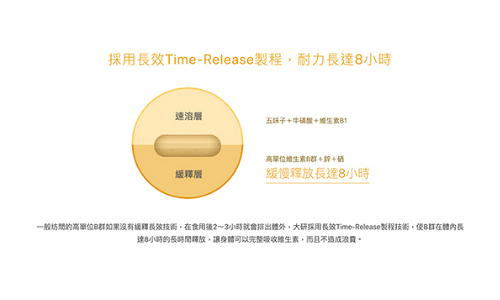 免運 大研生醫B群緩釋雙層錠 (30錠/盒) B群 8小時長時間緩慢釋放 公司貨 2