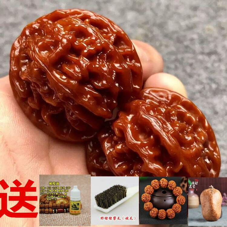 機刷包漿核桃手把件獅子頭核桃手持文玩核桃把玩練手核桃手持手串| 協貿