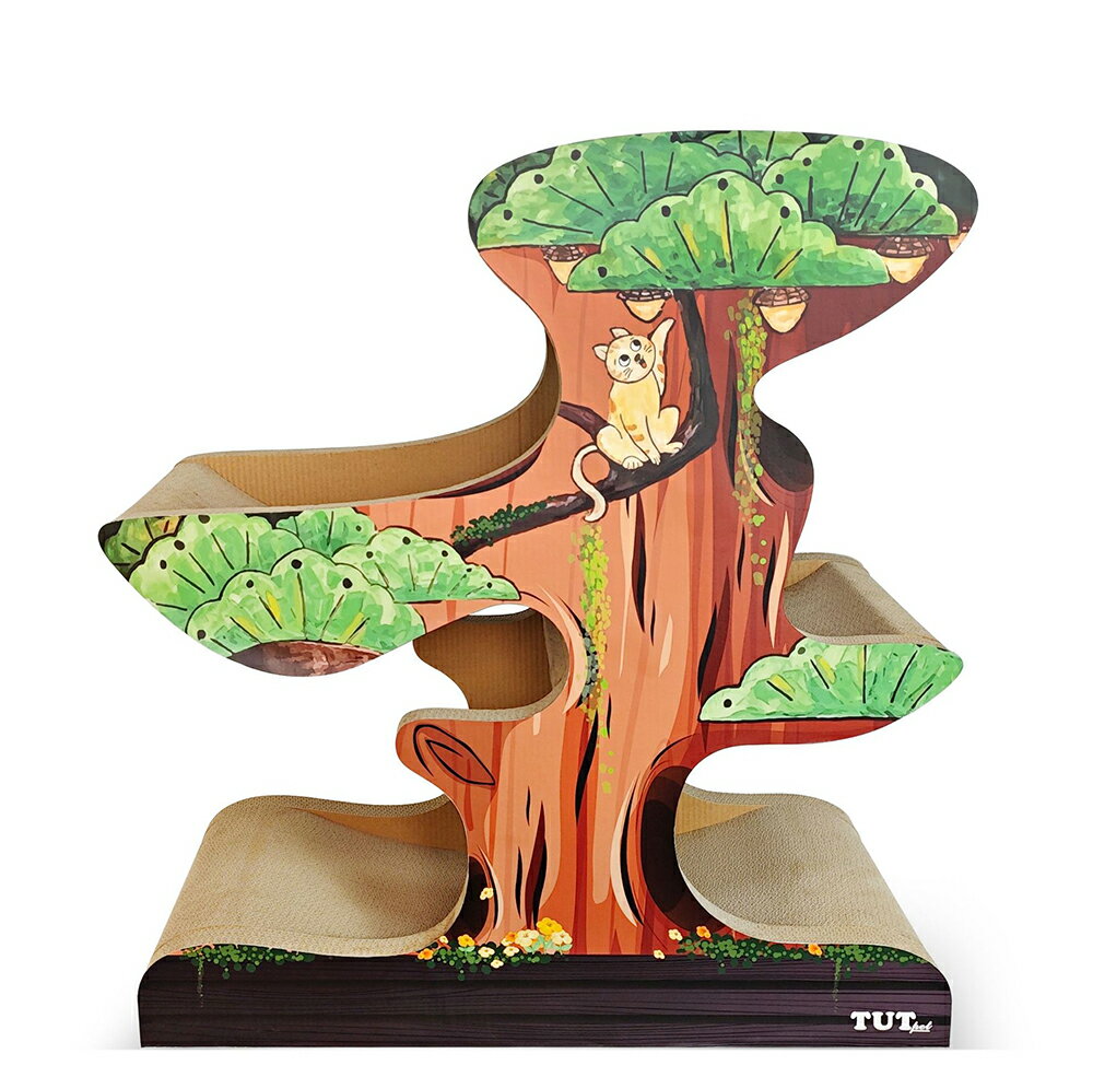 【台灣現貨】加高加大松樹貓抓板 一體式貓咪磨爪板 盆景大樹貓窩 多層豪華磨爪板貓咪床 7