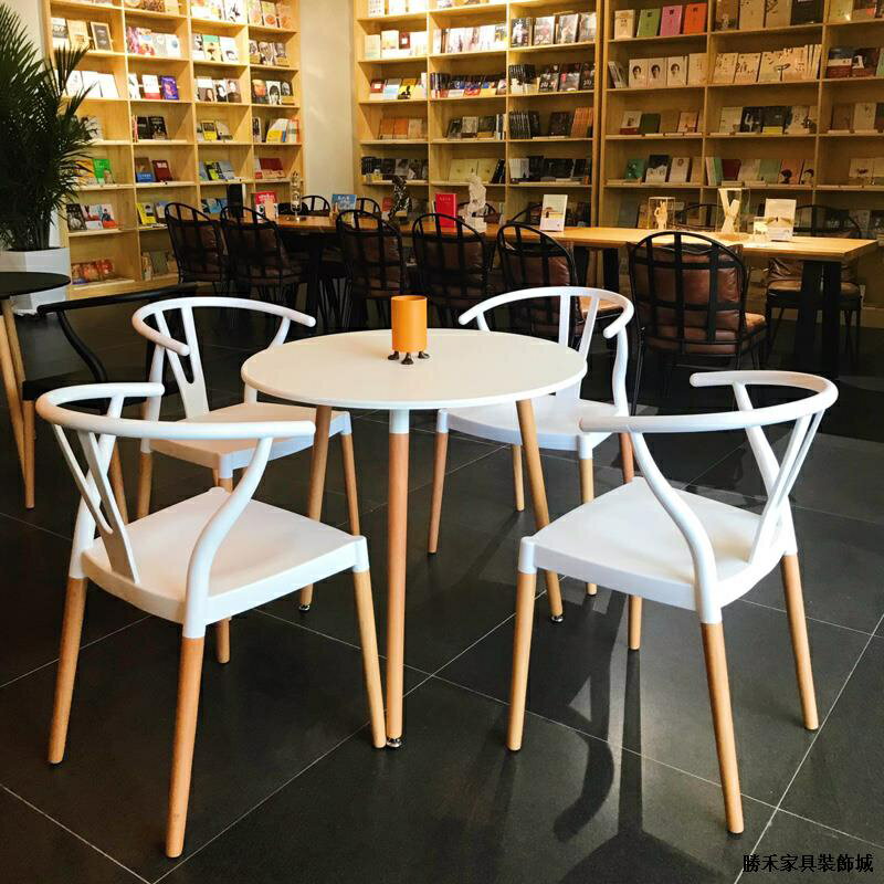 免運 現代簡約奶茶甜品咖啡門店鋪用餐桌椅子北歐洽談會客小圓桌椅組合 可開發票