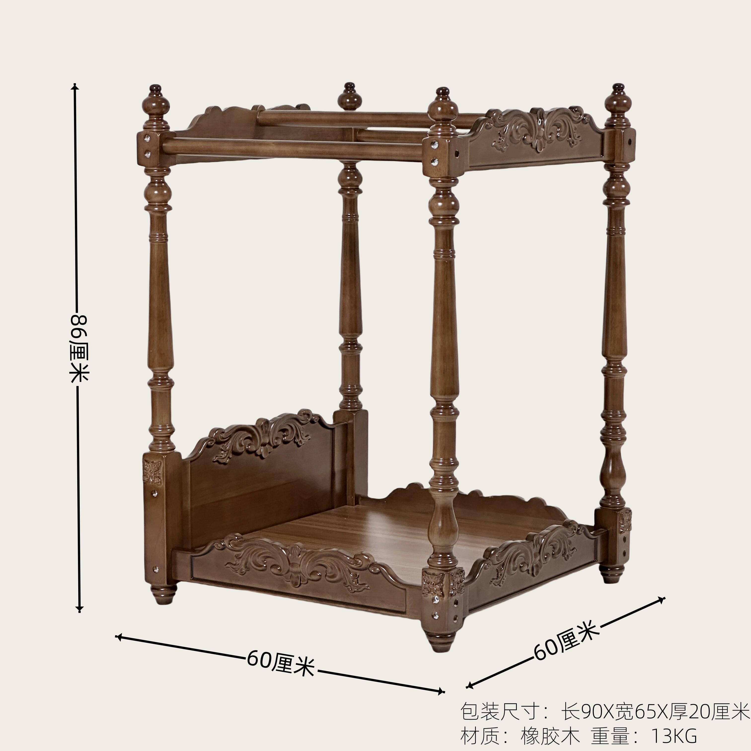 【可打統編 超低價】宮廷覆古架子床實法式美式床小型犬貓咪豪華床床幔蚊帳 0