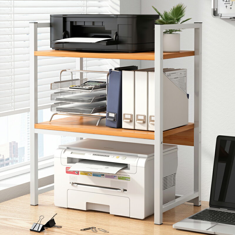 放打印機置物架小型辦公室桌面收納架子桌上小書架落地多層收納架