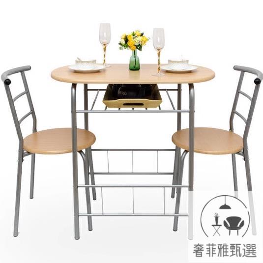 餐桌 免運免稅 YSF餐桌家用簡約桌子小戶型鐵藝飯桌出租屋橢圓桌客廳全套2把椅子 PDD-56快速出貨