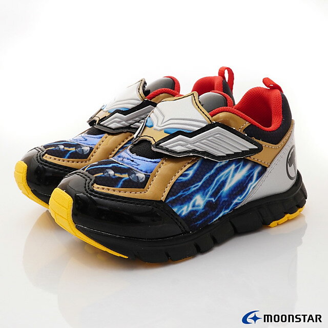 日本月星Moonstar機能童鞋漫威聯名系列寬楦雷神索爾運動鞋款0161銀(中小童段)