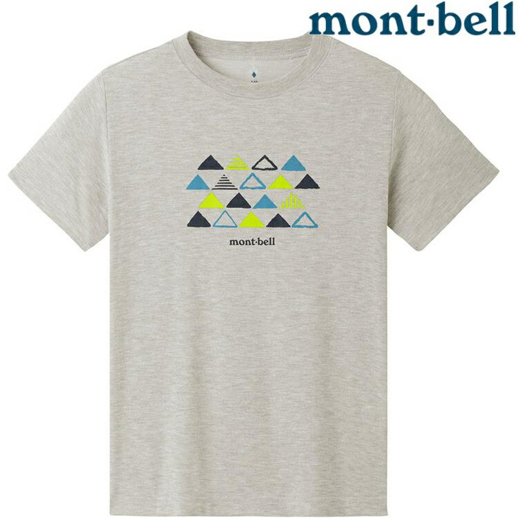 Mont-Bell Wickron 兒童排汗短T/幼童排汗衣 1114576 山文樣 HCH 炭灰