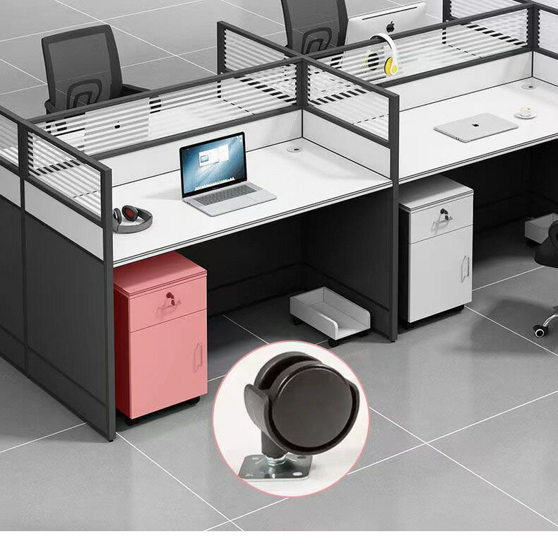 APP下單享點數9% 簡約現代屏風辦公室職員桌子辦公家具單雙人四六人位辦公桌椅組合