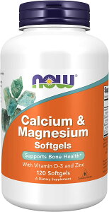 NOW 健兒停 鈣鎂鋅+D3軟膠囊 120粒 NOW plements, Calcium & Magnesium with Vitamin D-3 and Zinc