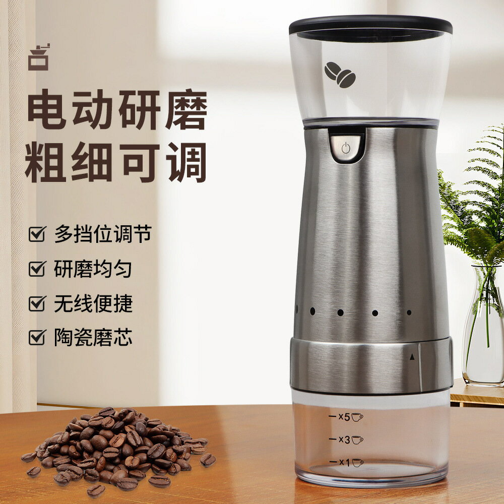 電動咖啡研磨機磨豆機USB充電磨粉機全自動家用研磨器小型磨豆機【尚宜家居】