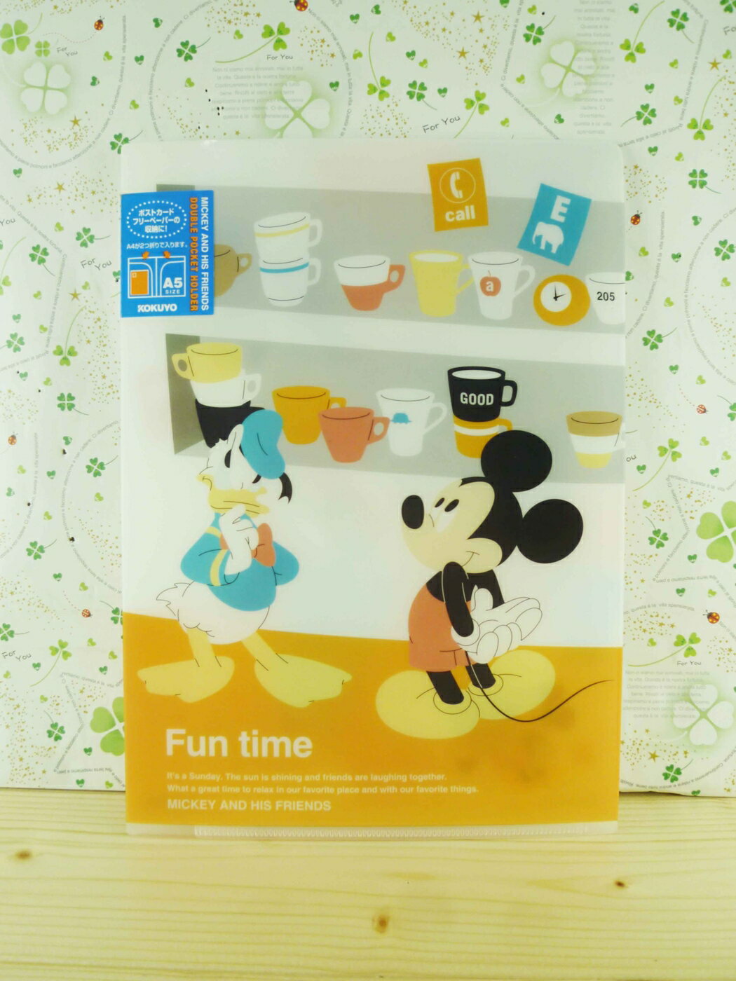 【震撼精品百貨】Micky Mouse 米奇/米妮 A5掀開文件夾-杯子 震撼日式精品百貨