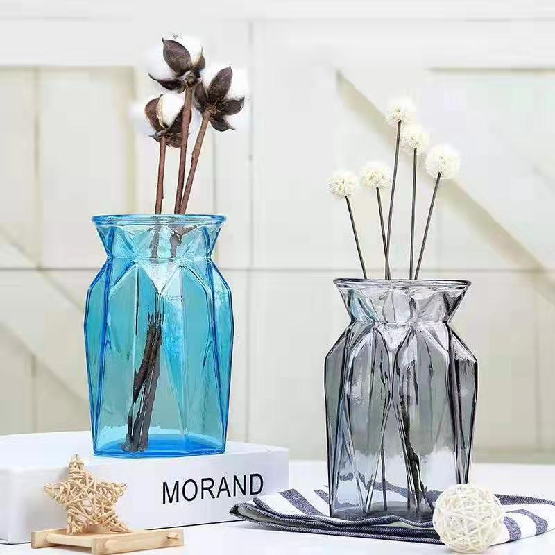客廳北歐干花插花水培綠蘿植物透明玻璃瓶家用擺件創意簡約花瓶