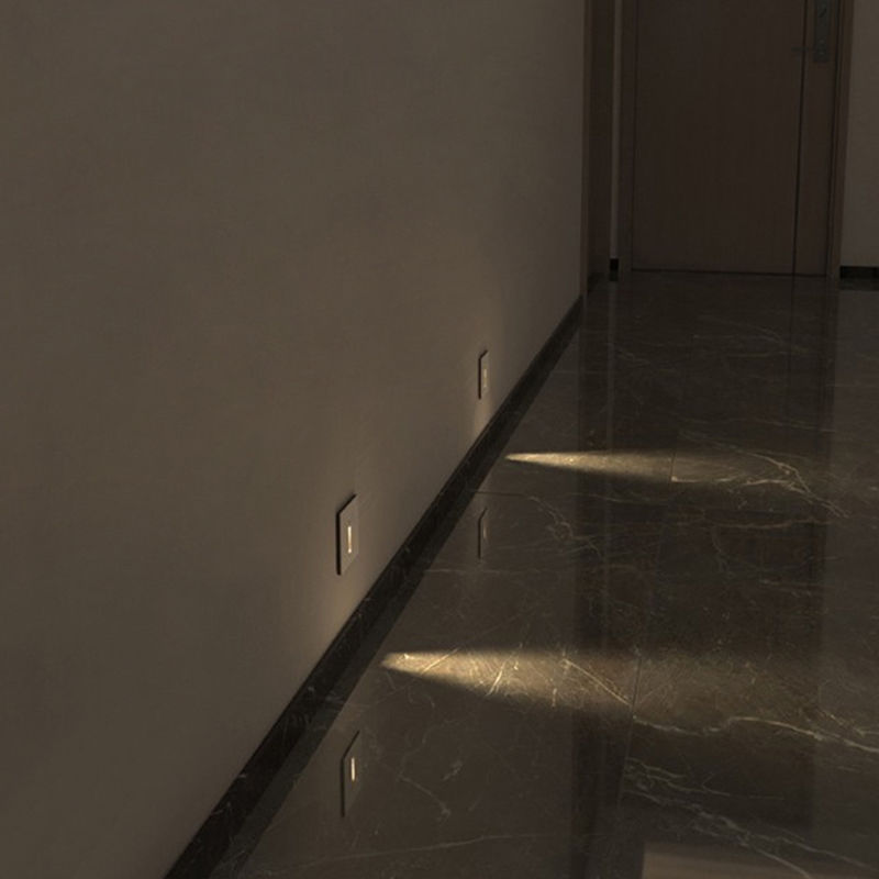 【台灣公司 超低價】86型嵌入式人體感應地腳燈磁吸走廊過道墻角踢腳樓梯踏步起小夜燈 2