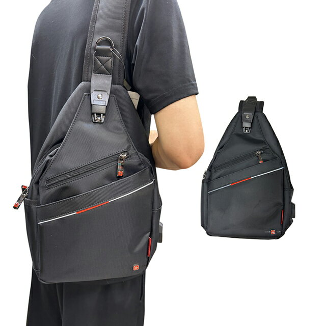 ~雪黛屋~OVER-LAND 胸前包小容量主袋+外袋共五層內水瓶固定袋防水尼龍布T5369