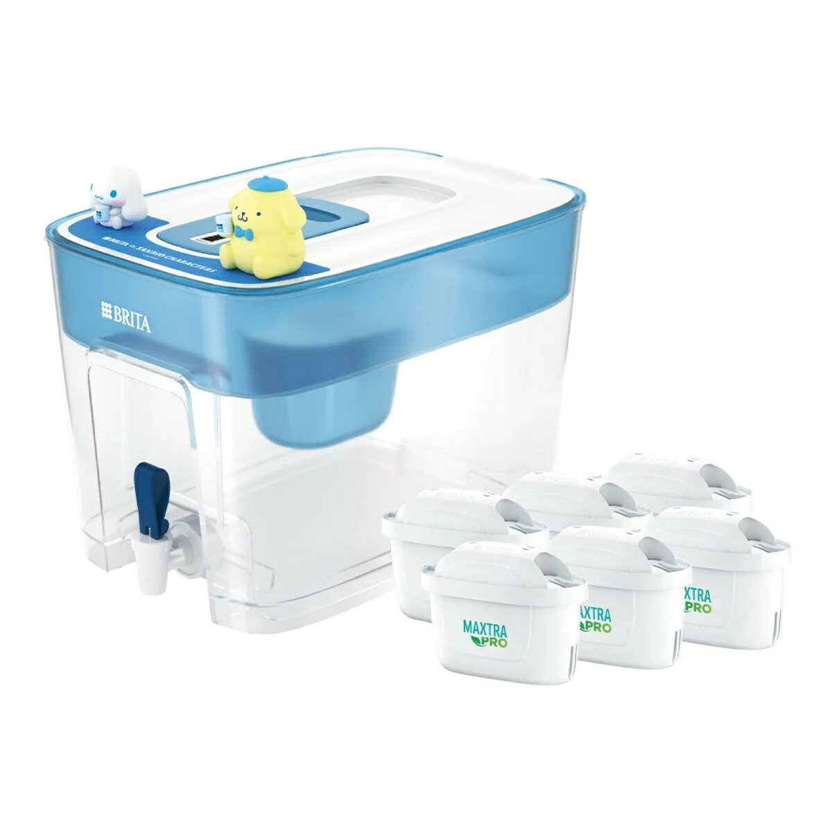 Brita X 三麗鷗 Flow 桌上型濾水箱 8.2公升 附6入 Maxtra Pro 濾芯