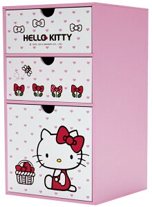 【震撼精品百貨】Hello Kitty 凱蒂貓 HELLO KITTY直式三抽置物盒#52508 震撼日式精品百貨