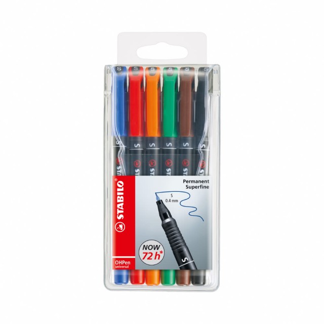 STABILO思筆樂OHPen universal極細永久性萬用油性筆0.4mm(S)-6色組 (841/6)