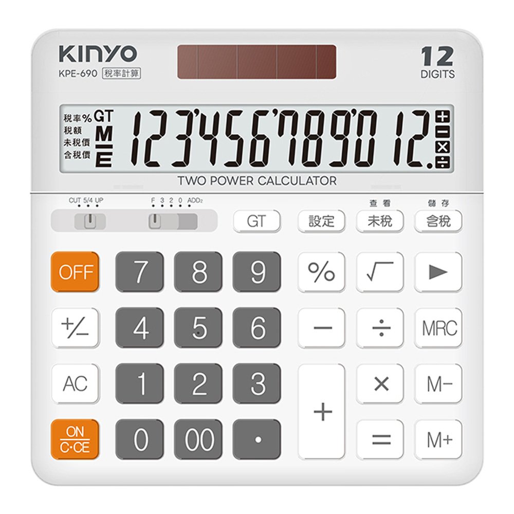 (網路限定販售)KINYO KPE-690 12位元橫式計算機【九乘九購物網】