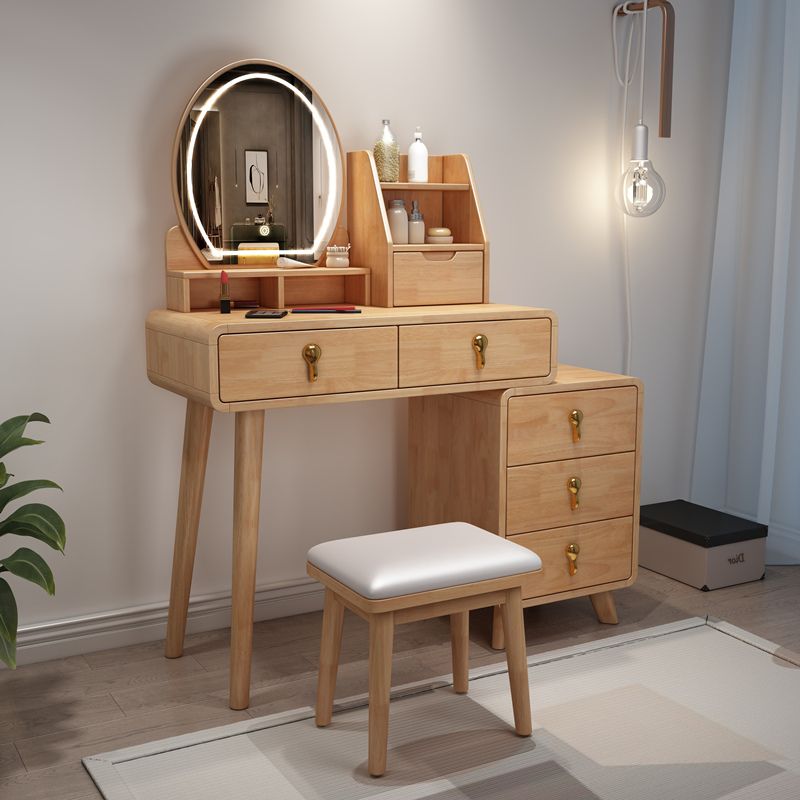 免運 化妝桌 實木梳妝臺 小戶型化妝桌  北歐中古風梳妝臺小戶型化妝臺小型簡約出租房臥室桌子小型梳妝臺 可開發票 全館八折 工廠現貨直銷 新品特價 y9052