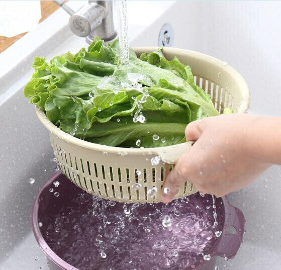 菜籃 家用塑膠洗菜籃水果清洗盆瀝水籃子篩子菜篩廚房用品菜籃子