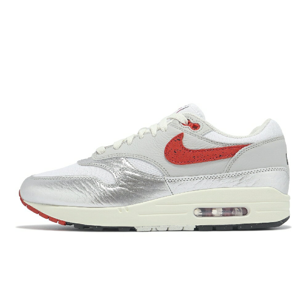 Nike 休閒鞋 Air Max 1 PRM 男鞋 Hot Sauce 銀 紅 氣墊 運動鞋 HF7746-100