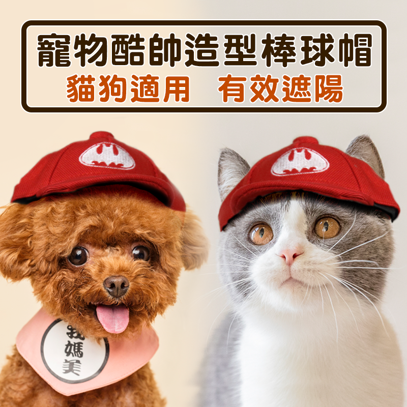 寵物酷帥造形棒球帽 貓狗寵物帽 外出帽 寵物配飾 寵物用品 台灣24H出貨