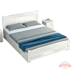 床實木現代簡約雙人床1.5米1.8米家用松木床單人1.2米木板床加厚
