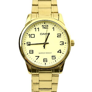 CASIO手錶 耀眼金色數字鋼錶【NECE4】