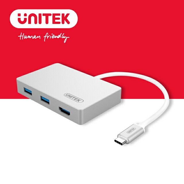 【樂天限定_滿499免運】UNITEK TypeC (USB C)轉 HDMI+USB3.0轉接器(Y-3707)