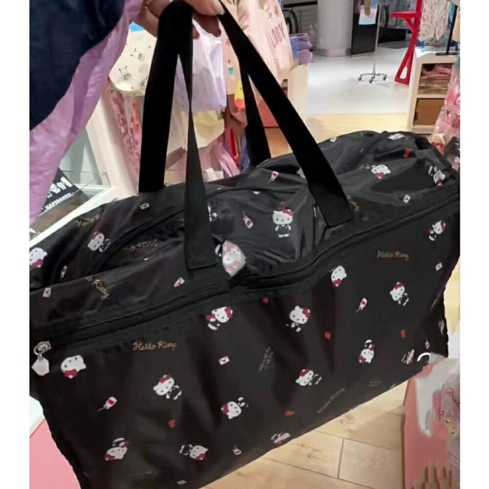 日系Hello Kitty凱蒂貓卡通可愛旅行包大容量可折疊行李包健身包