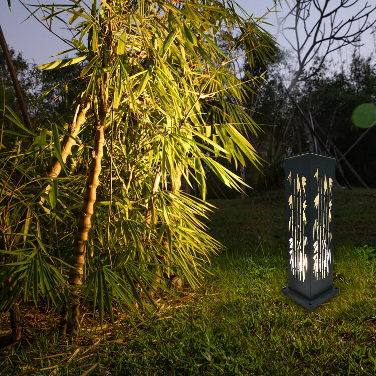 【免運】可開發票 庭院造景燈 草坪燈現代LED防水方形雕刻公園別墅園林草地小區戶外工程照明燈