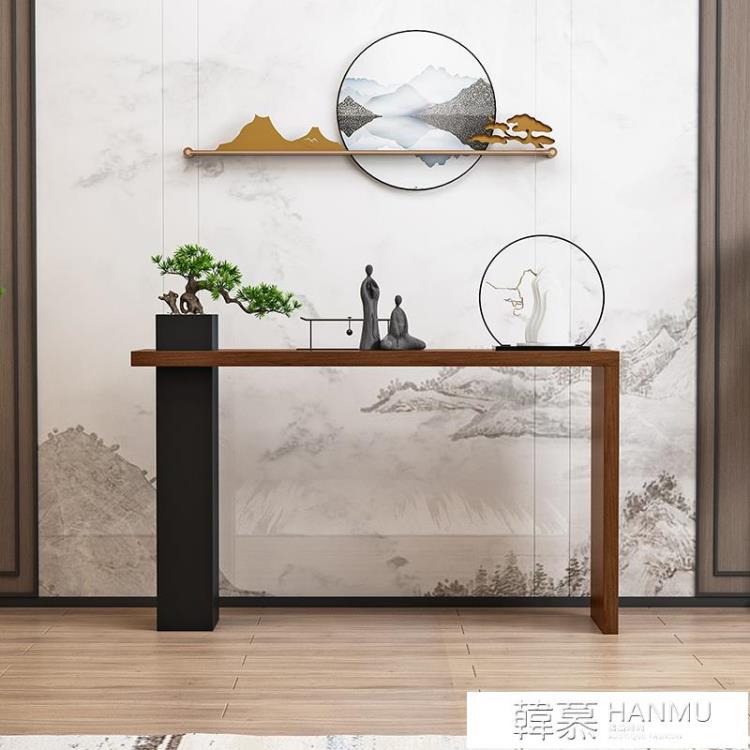 新中式實木入戶玄關桌客廳玄關櫃禪意供桌靠牆條案端景臺長條窄桌