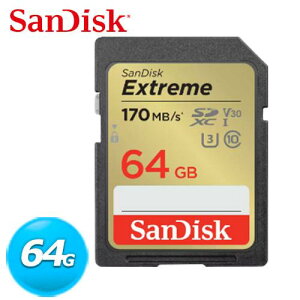 【最高22%回饋 5000點】SanDisk Extreme SDXC UHS-I 64GB 記憶卡