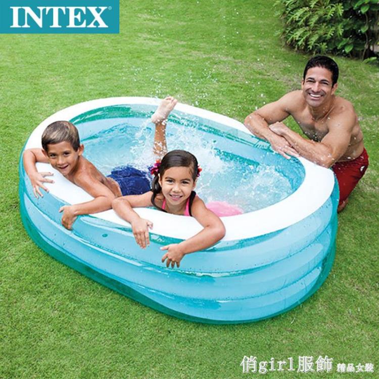 INTEX57482透明橢圓水池兒童充氣遊泳池海洋球池全館特惠免運YTL 雙11全館免運