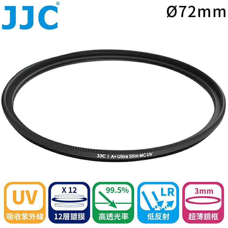 又敗家@JJC不易沾塵MC-UV濾鏡72mm濾鏡72mm保護鏡F-MCUV72(3mm超薄框;12層多層膜;日本光學玻璃;透光率≧99.5%)【全館299超取免運】【APP下單點數4倍送】
