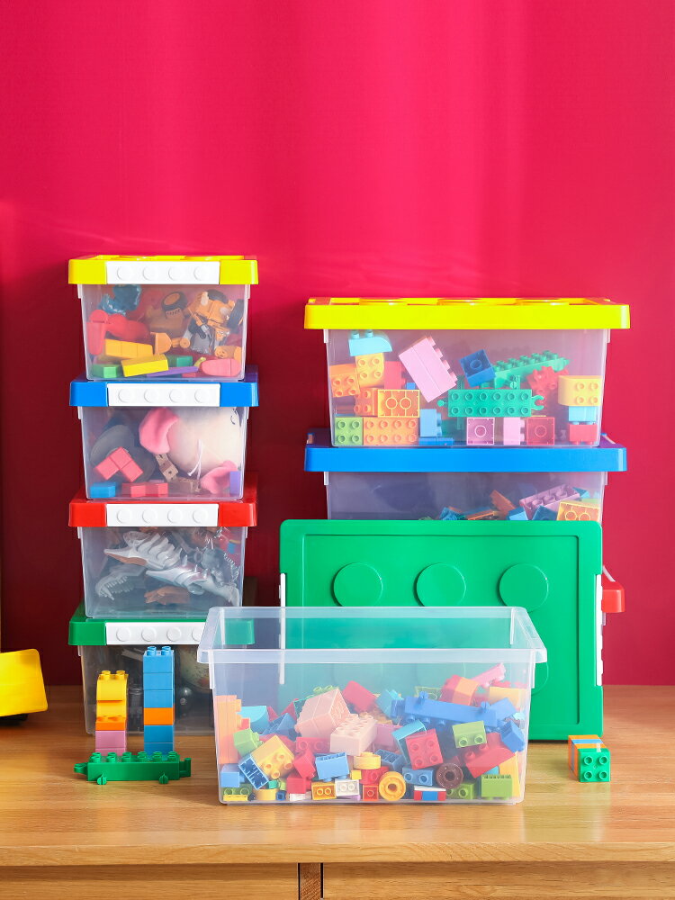 積木收納盒 樂高玩具收納箱兒童拼裝零件積木分類整理筐零食收納盒塑料儲物桶【MJ13222】