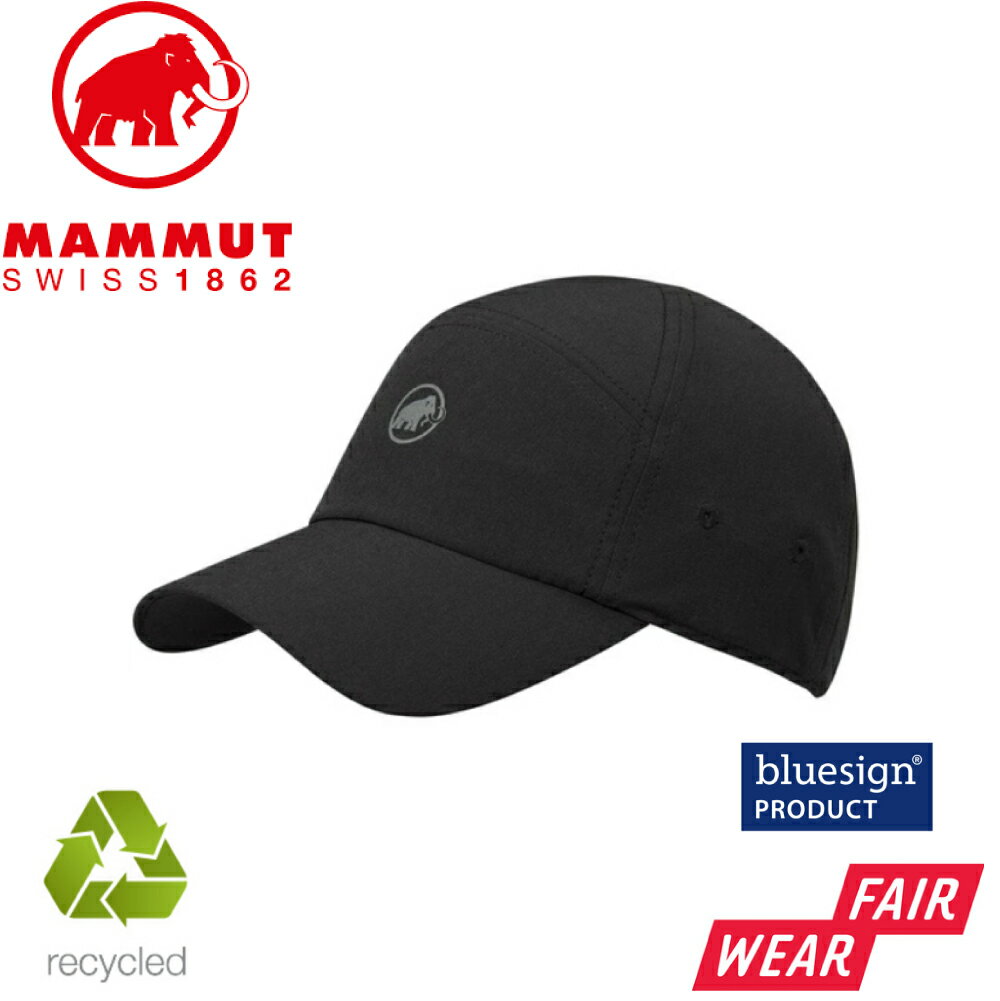 【MAMMUT 長毛象 MA Sun Peak Cap 機能防曬棒球帽《黑》】1191-01671/休閒帽/遮陽帽/老帽