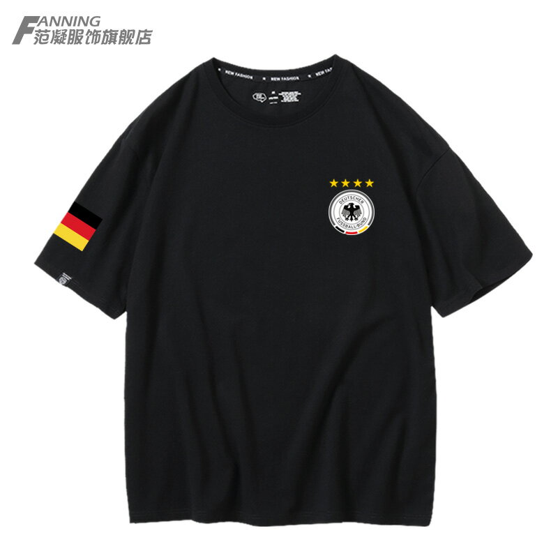 德國國家隊足球運動訓練世界杯短袖T恤男女夏體恤純棉半袖衣服潮