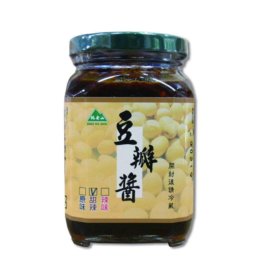 【錫安山】豆瓣醬 300g 非基因改造 非脫脂黃豆 豆香濃郁 上選佐料 可炒菜調味 拌飯拌麵 火鍋沾醬 鹹鮮風味