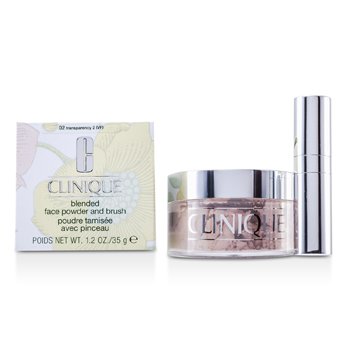 Clinique 倩碧 Blended Face Powder + Brush 晶瑩蜜粉 含蜜粉刷 # No. 02 Transparency
