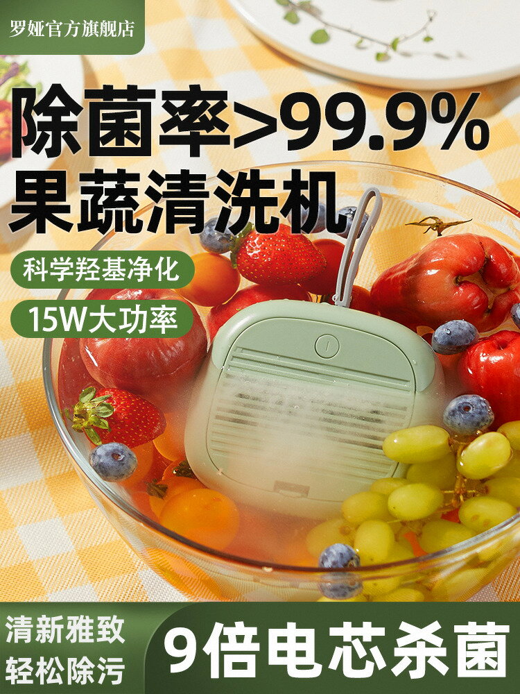 【臺灣公司 可打統編】羅婭果蔬清洗機除農殘自動洗菜機無線殺菌清洗機蔬菜水果凈化器