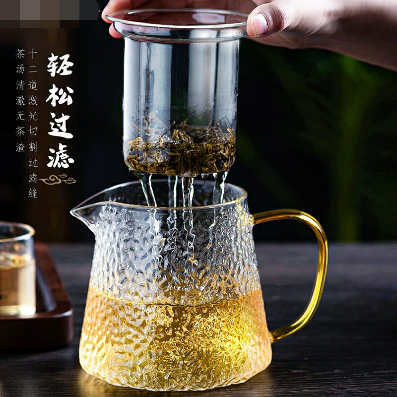 茶壺 玻璃錘紋水壺 家用煮茶耐高溫花茶茶具 過濾泡茶壺【不二雜貨】