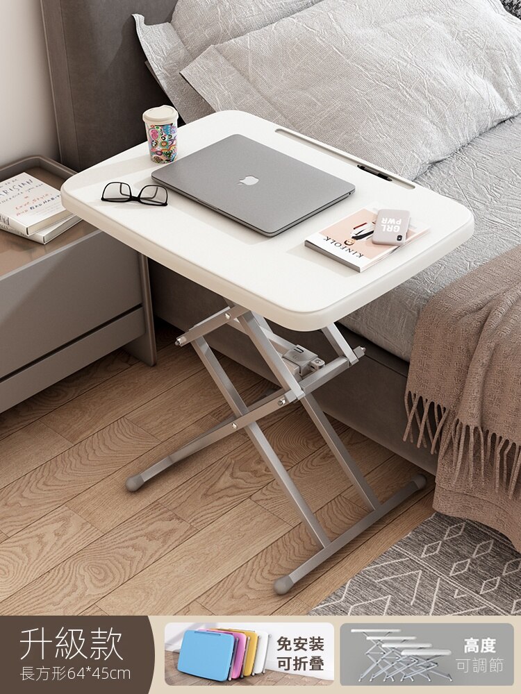 筆記本電腦桌可移動床邊桌簡易家用臥室書桌升降折疊桌出租屋桌子