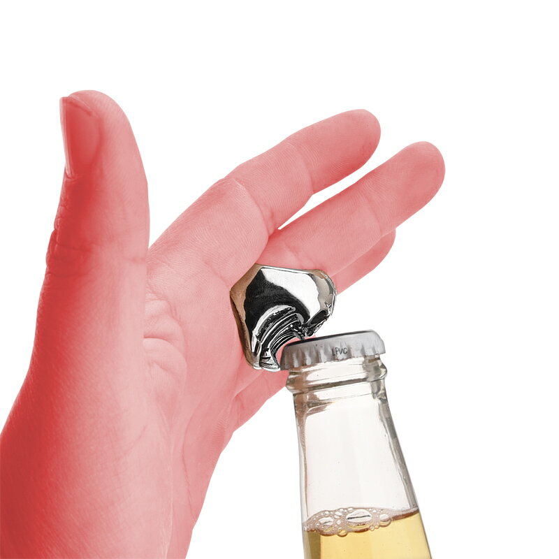 朋克風另類時尚創意戒指配飾骷髏頭啤酒開瓶器大嘴鬼頭男戒指 1