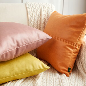 輕奢簡約科技布沙發皮抱枕靠枕方形靠墊客廳腰枕抱枕套不含芯腰墊